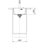 Franke MRG 610-39 FTL Maris 花崗岩 檯面 單星盆 (瑪瑙黑) (114.0659.200)